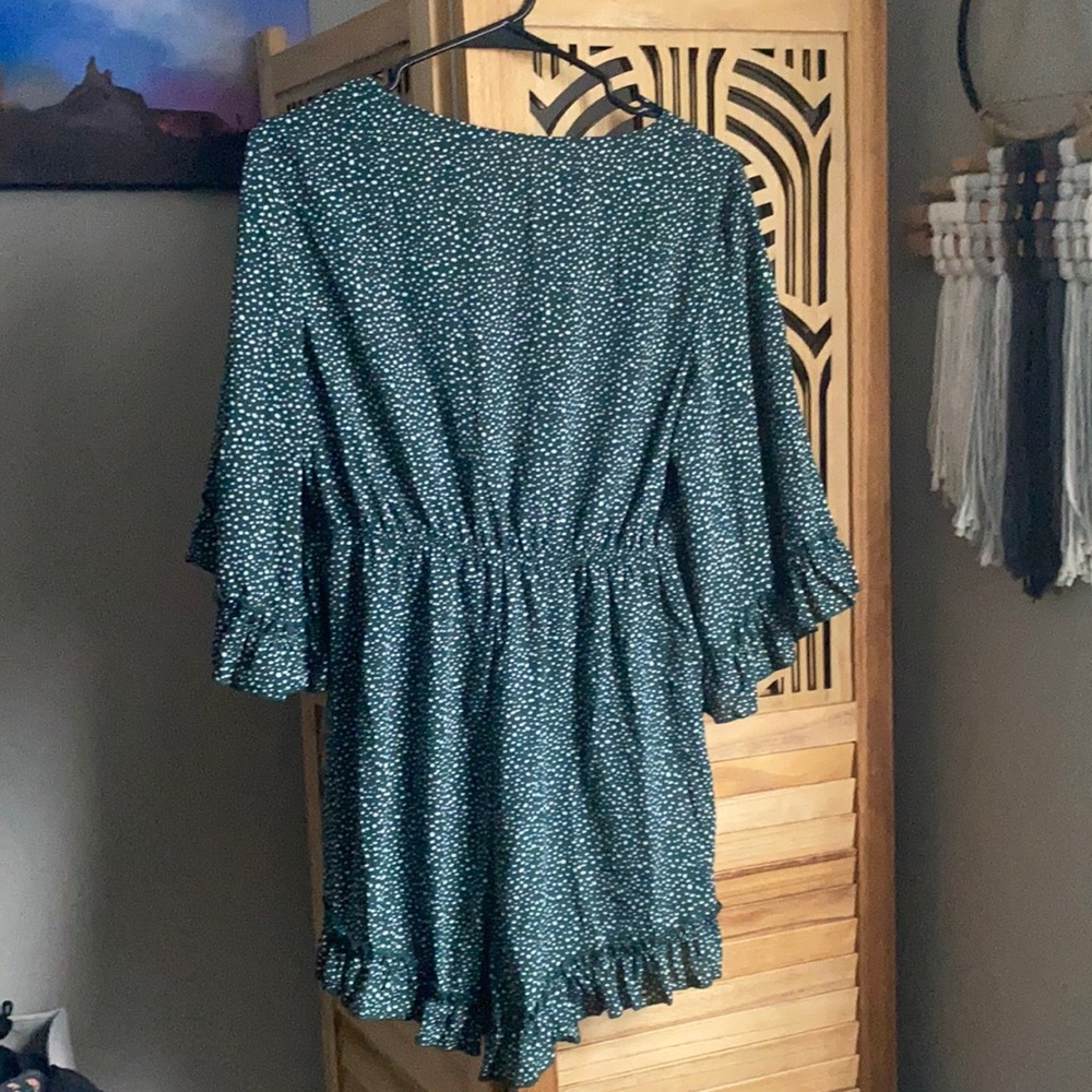 Green Polka Dot Romper